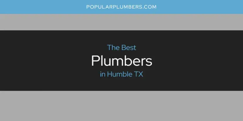 The Absolute Best Plumbers in Humble TX  [Updated 2024]
